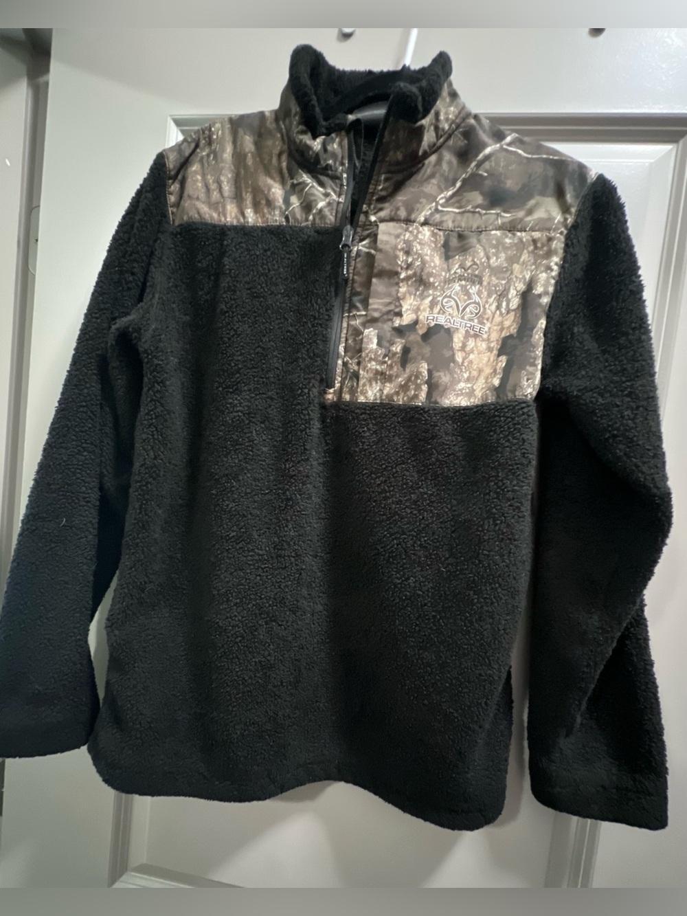 Realtree men’s camo Sherpa pile jacket 1/4 pullover size small
